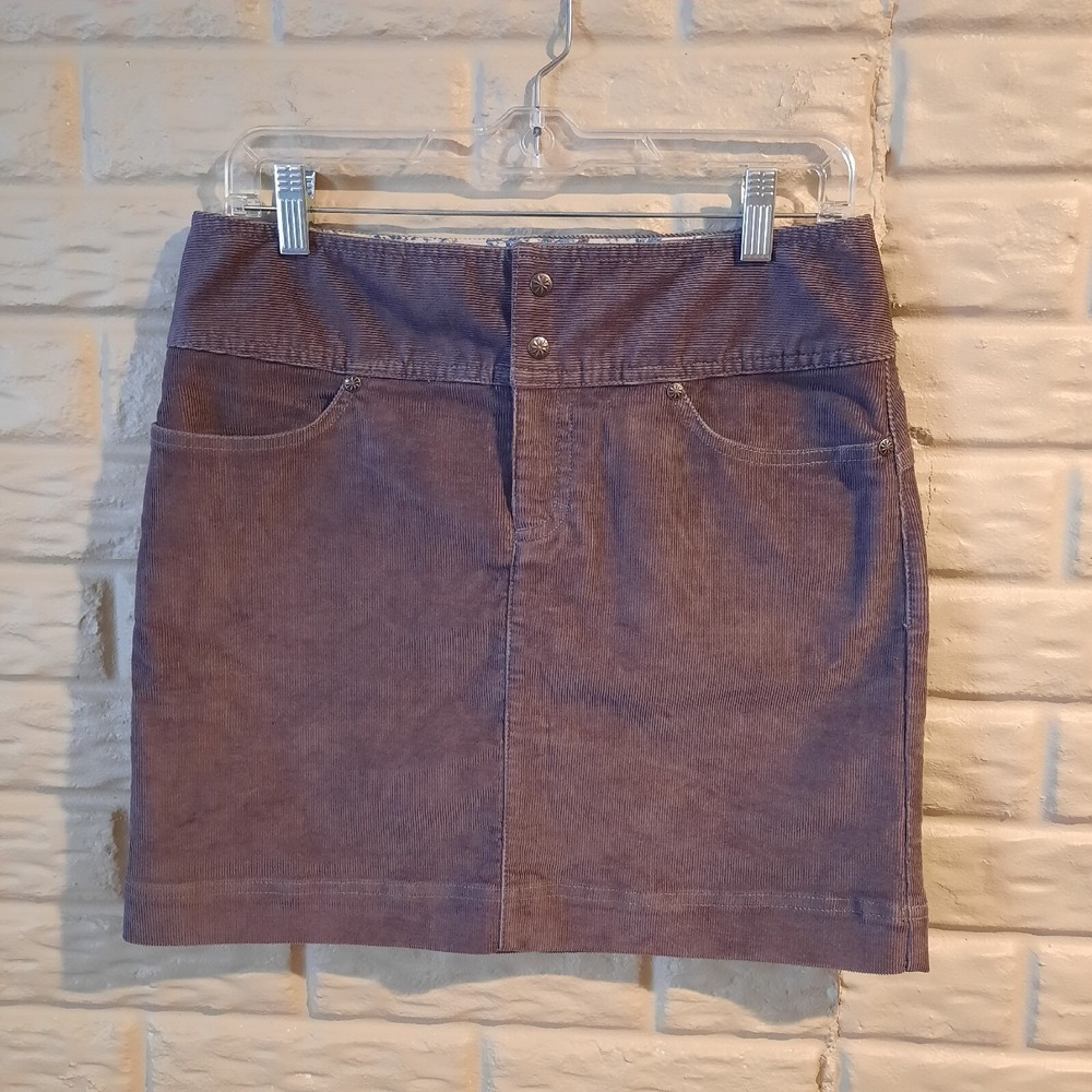 Athleta Skirt Womens 4 Dusty Gray Lavender Ridge Corduroy Mini Y2K Style‎